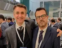 a Sx, Francois Tomei (Direttore Assocarni) e Davide Calderone (Direttore Assica). Bruxelles, Connact 2025